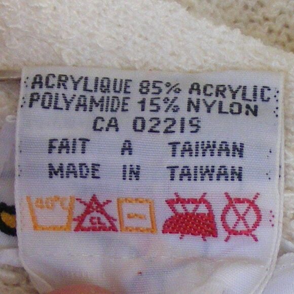 Vintage Knit Midi Dress, S, Ivory Acrylic, Long sleeves, Pointelle, 70s - Picture 11 of 13